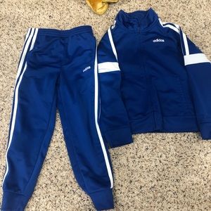 Little boys royal blue adidas tracksuit